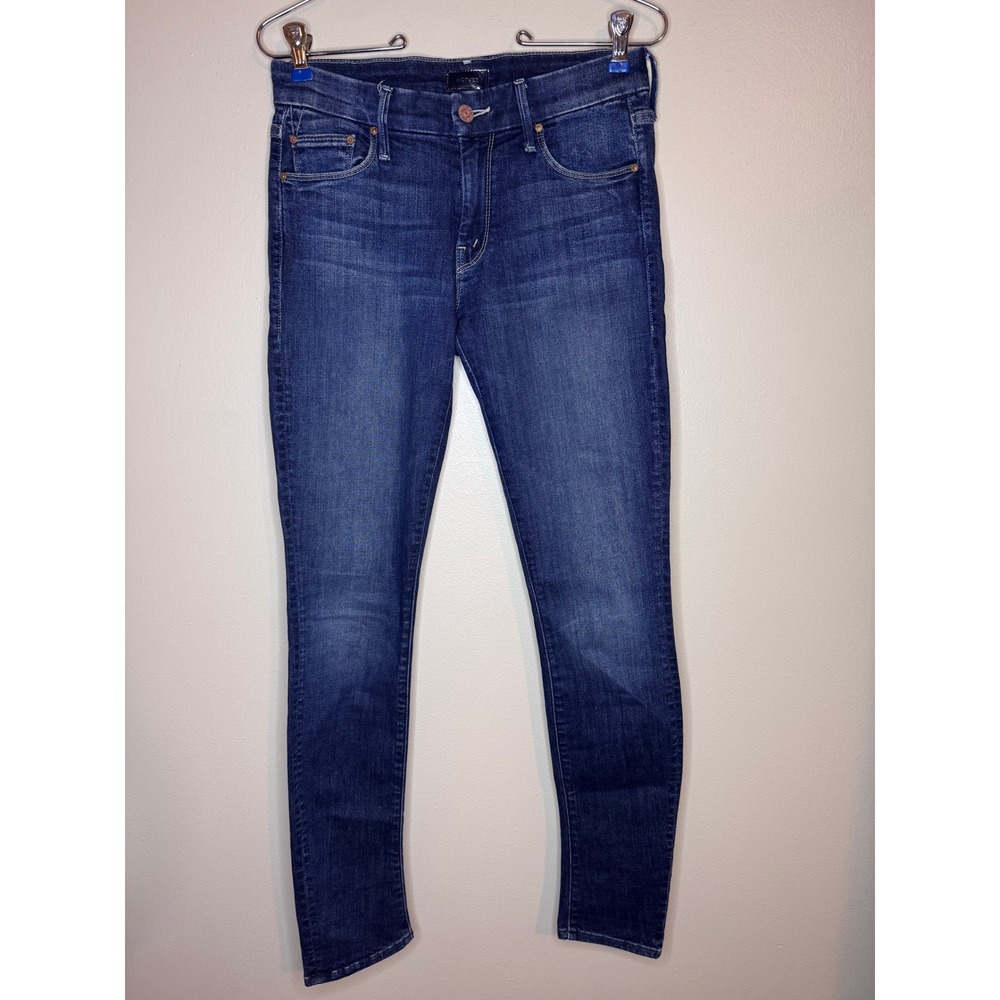 Mother The Looker‎ Skinny Jeans Here Kitty Kitty Dark Blue Denim Size 26 Womens